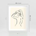 Plakat w ramie 30x40 - Tajemniczy Rytm - kobieta, posąg - rama biała