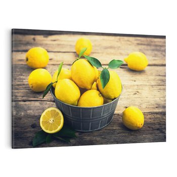 Obraz na płótnie 120x80 - Ożywczy koszyk - cytryny, koszyk