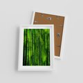 Plakat w ramie 30x40 - Bambusowy urok zielonej harmonii - bambus, zieleń - rama biała