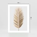 Plakat bez ramy 30x40 - Złoty blask palmowego liścia - złota, palma