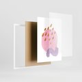 Plakat w ramie 30x40 - Migoczące Pastelowe Kształty - akwarela, minimalizm - rama biała