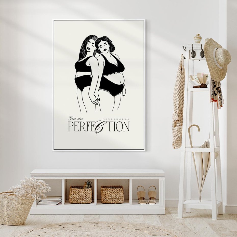 Obraz w ramie 70x100 - Siła i Wspólnota - nowoczesna sztuka kobieca, plakat - rama biała