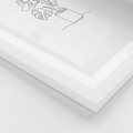 Plakat w ramie 40x50 - Tajemnicza Harmonia - sztuka one line, monstera - rama biała