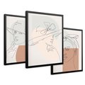 Zestaw obrazy w ramie 50x70 galeria - Minimalistyczne, nowoczesne, boho - rama czarna