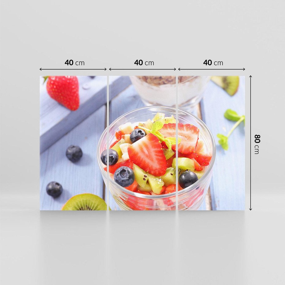 Obraz na płótnie 120x80 - Świeżość i Zdrowie - sałatka, owoce