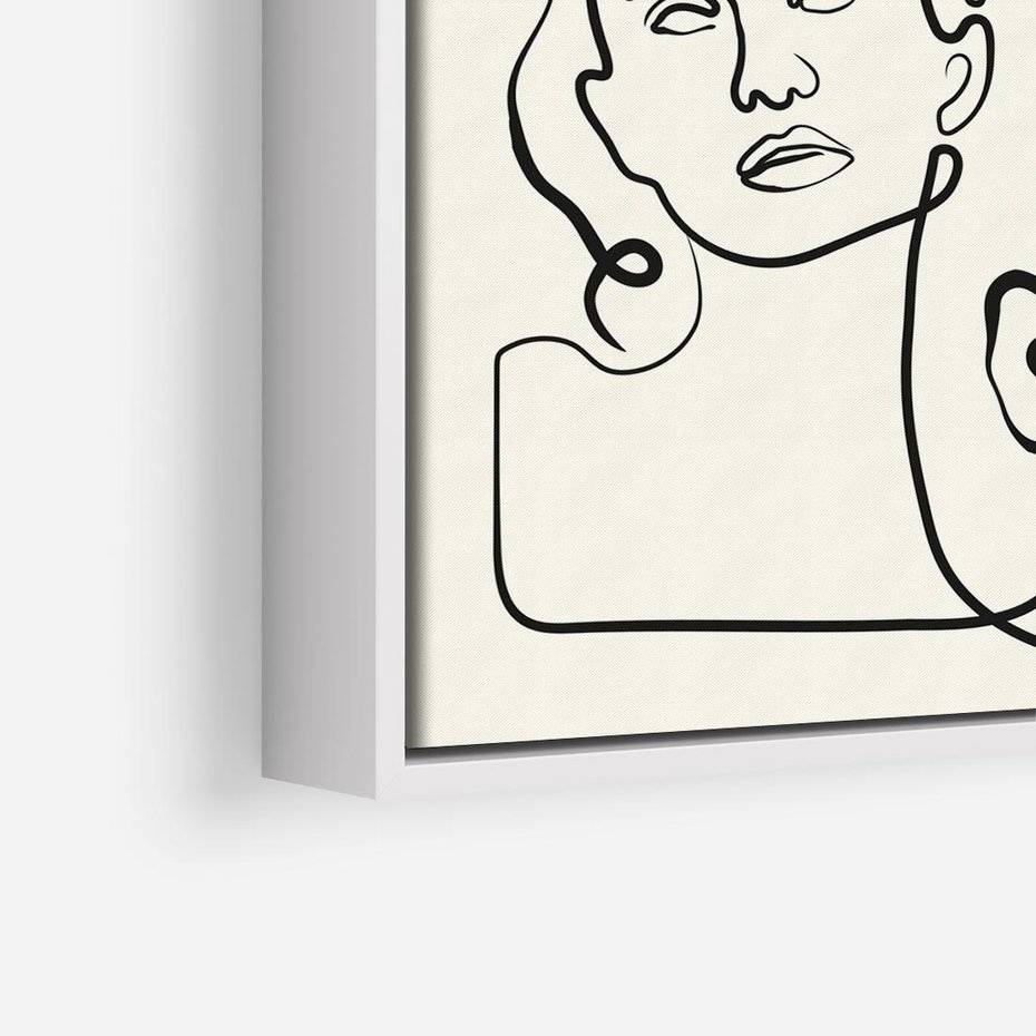 Obraz w ramie 50x50 - Trzy Kobiety - 3 kobiety, antyczny posag - rama biała