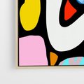 Obraz w ramie 50x50 - Komiksowe Formy - abstrakcyjne formy, komiksowy styl - rama drewno
