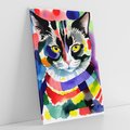Obraz na płótnie 50x70 - Koci Przyjaciel - abstrakcyjny obraz, akwarela