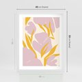 Plakat w ramie 40x50 - Migocące Wibracje - abstrakcyjne kwiaty, pastelowe kolory - rama biała