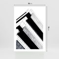 Plakat bez ramy 50x70 - Nowoczesna Surowość: Wieżowiec na Czarno-Białej Grafice - architektura, wieżowiec