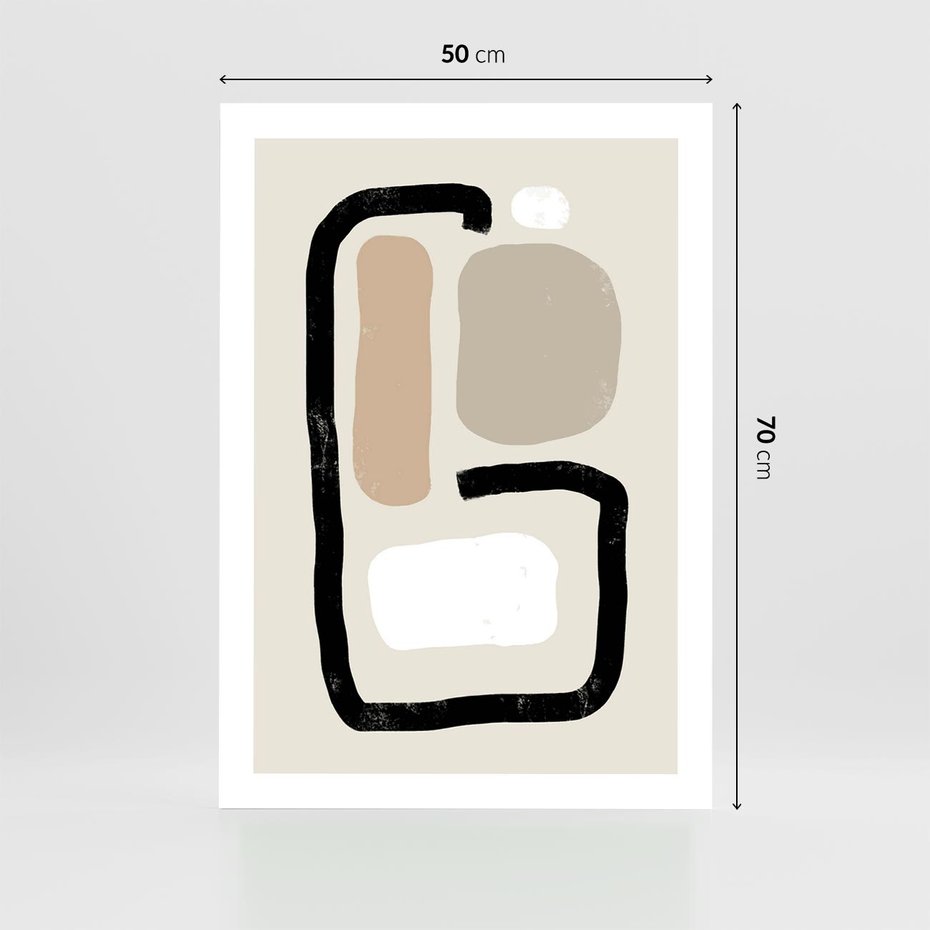 Plakat bez ramy 50x70 - Kształtne Formy - geometryczne nieregularne kształty, nowoczesna kompozycja