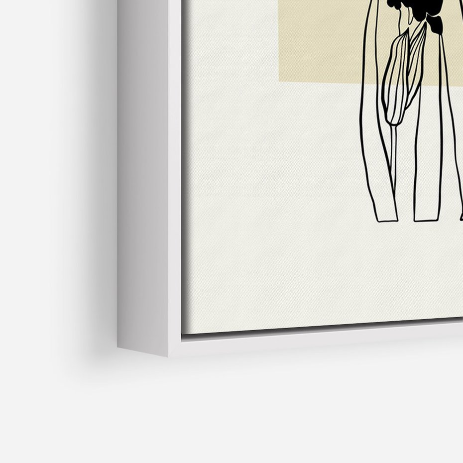 Obraz w ramie 70x100 - Rozkwitające w konturach - irys, kwiaty - rama biała