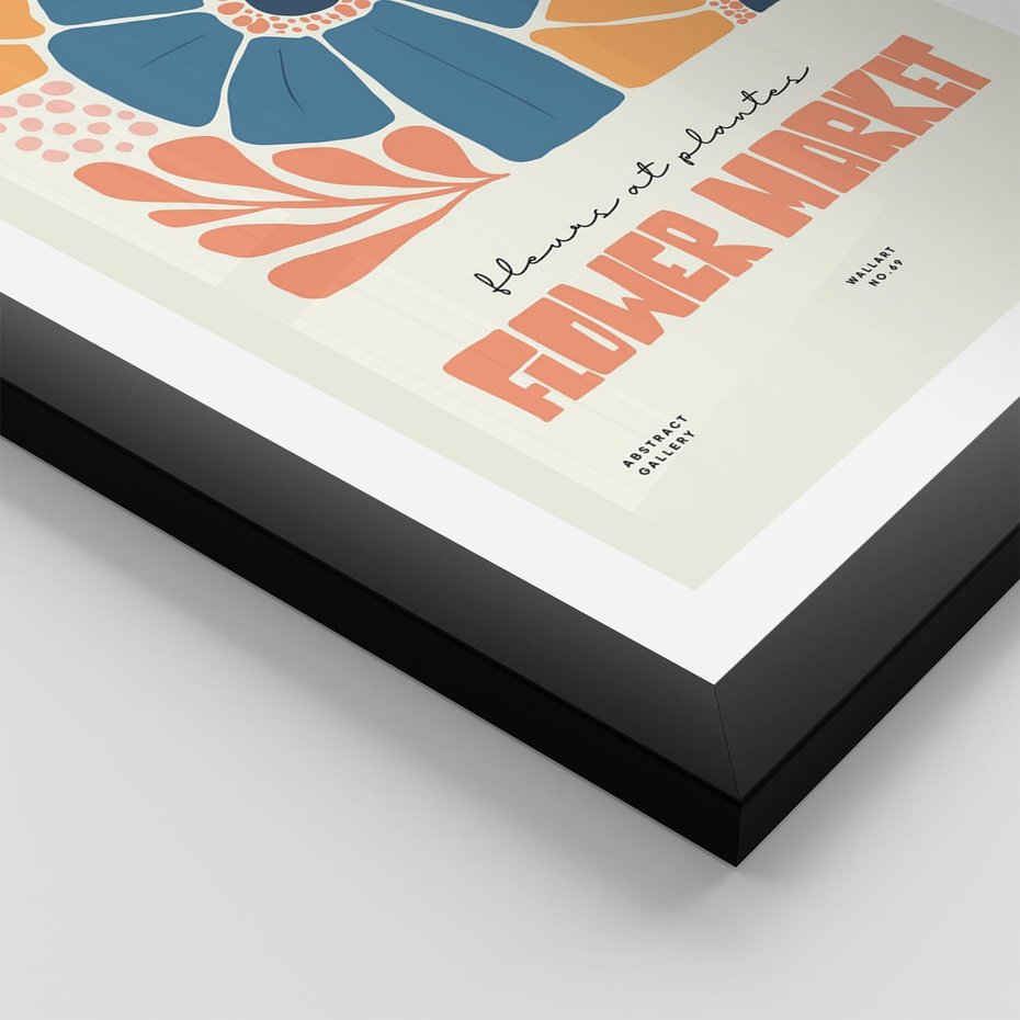 Plakat w ramie 40x50 - Rozbijające Widoki - kwiaty, nowoczesny plakat - rama czarna