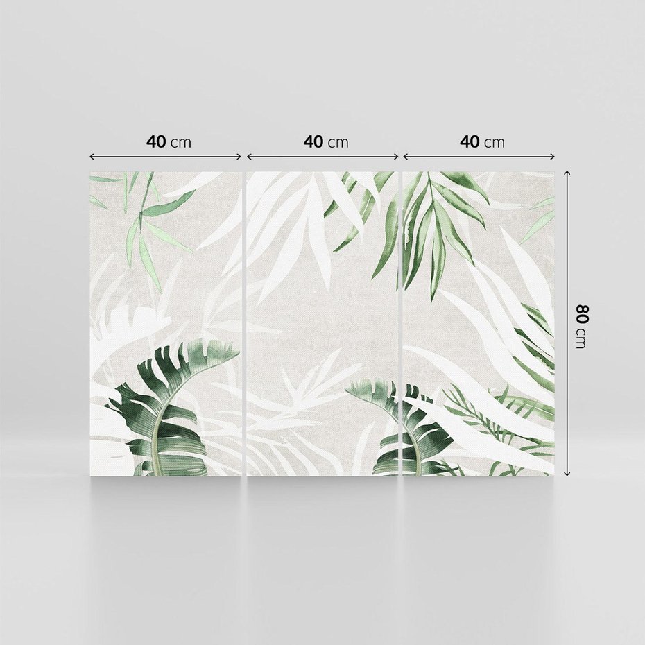 Obraz na płótnie 120x80 - Zielony Raj - monstera, palmy