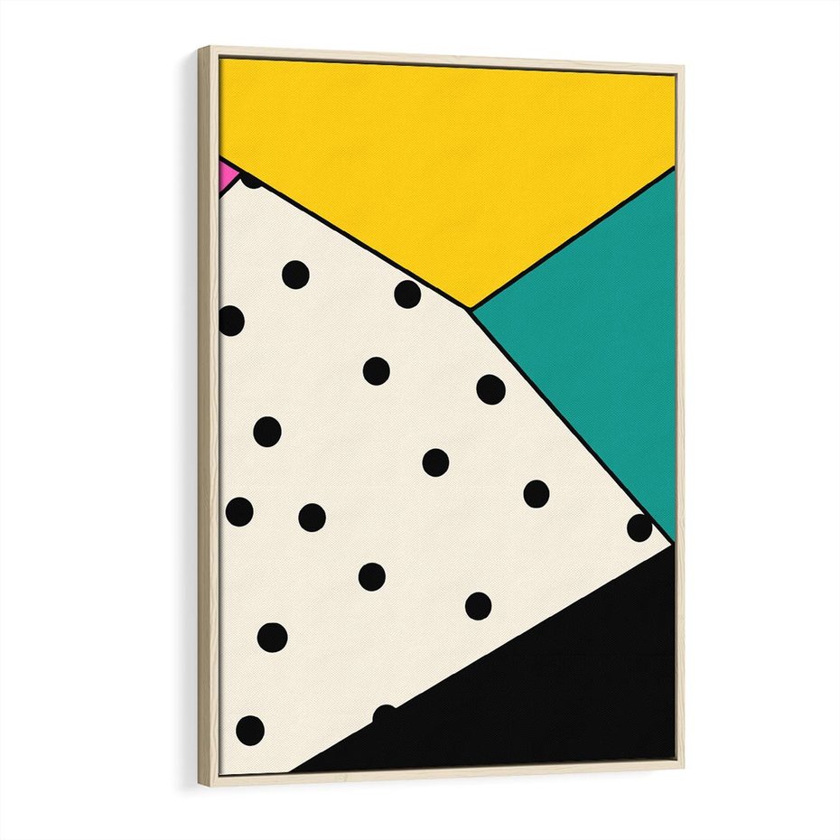 Obraz w ramie 80x120 - Wesołe Geometryczne Kształty - geometryczne kształty, abstrakcja - rama drewno