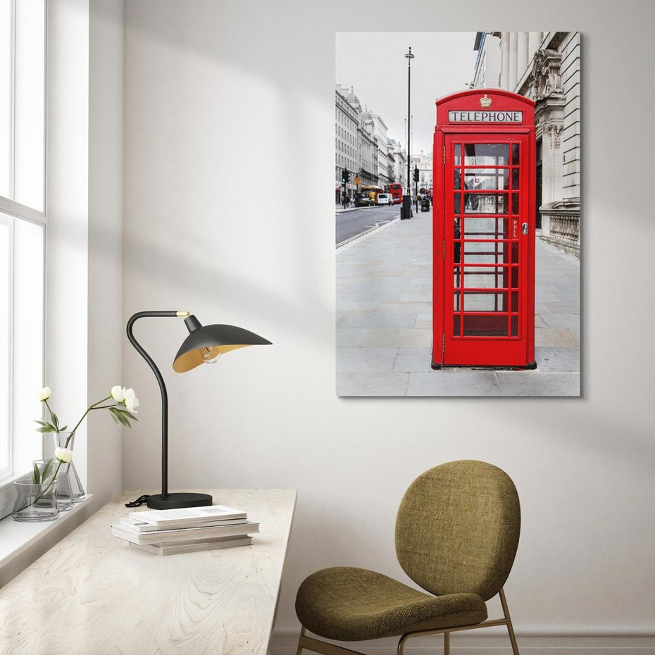 Obraz na płótnie 80x120 - Londyńska budka w perspektywie - budka, Londyn