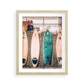 Plakat w ramie 40x50 - Deski Surfingowe w Pionie - deski surfingowe, ustawione pionowo - rama drewno