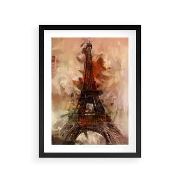 Plakat w ramie 40x50 - Abstrakcyjna Eiffla - miasto w nowej formie - Eiffla, abstrakcja - rama czarna