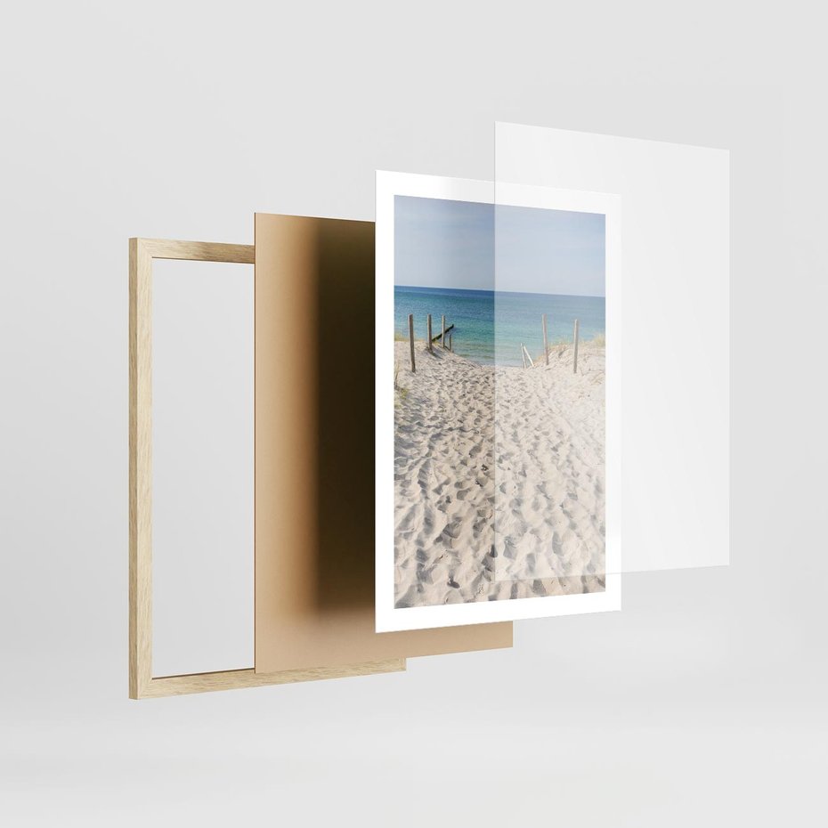 Plakat w ramie 50x70 - Harmonia plażowego morza - plaża, morze - rama drewno
