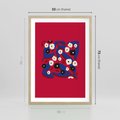 Plakat w ramie 50x70 - Kolorowe Przenikanie - abstrakcyjna kwiatowa kompozycja, czerwone mocne tło - rama drewno
