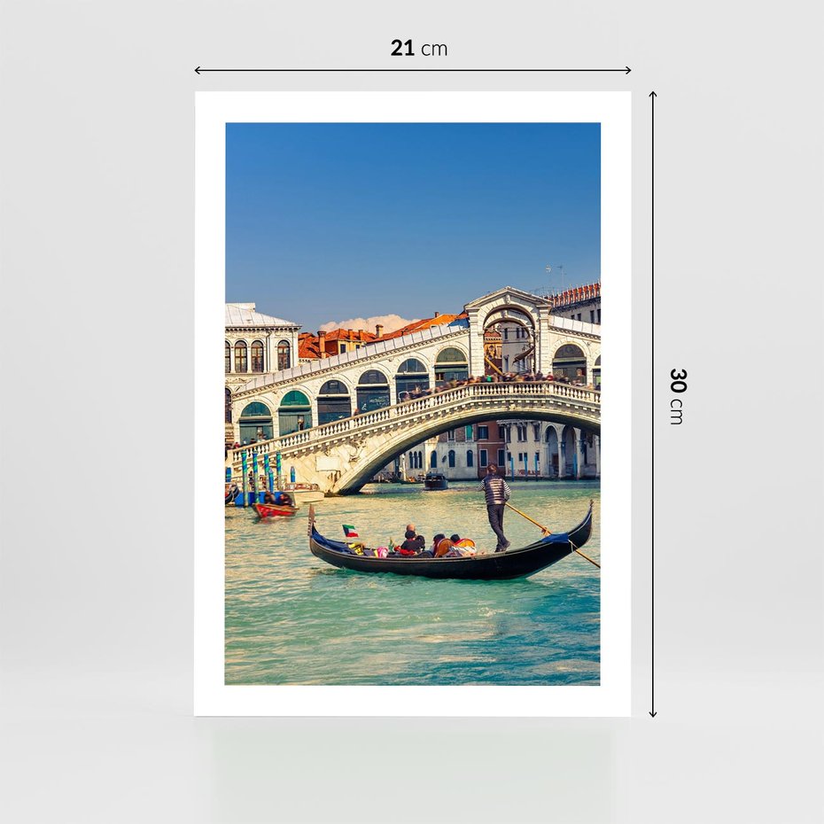 Plakat bez ramy 21x30 - Romantyczna przejażdżka gondolą w Wenecji - Wenecja, gondola