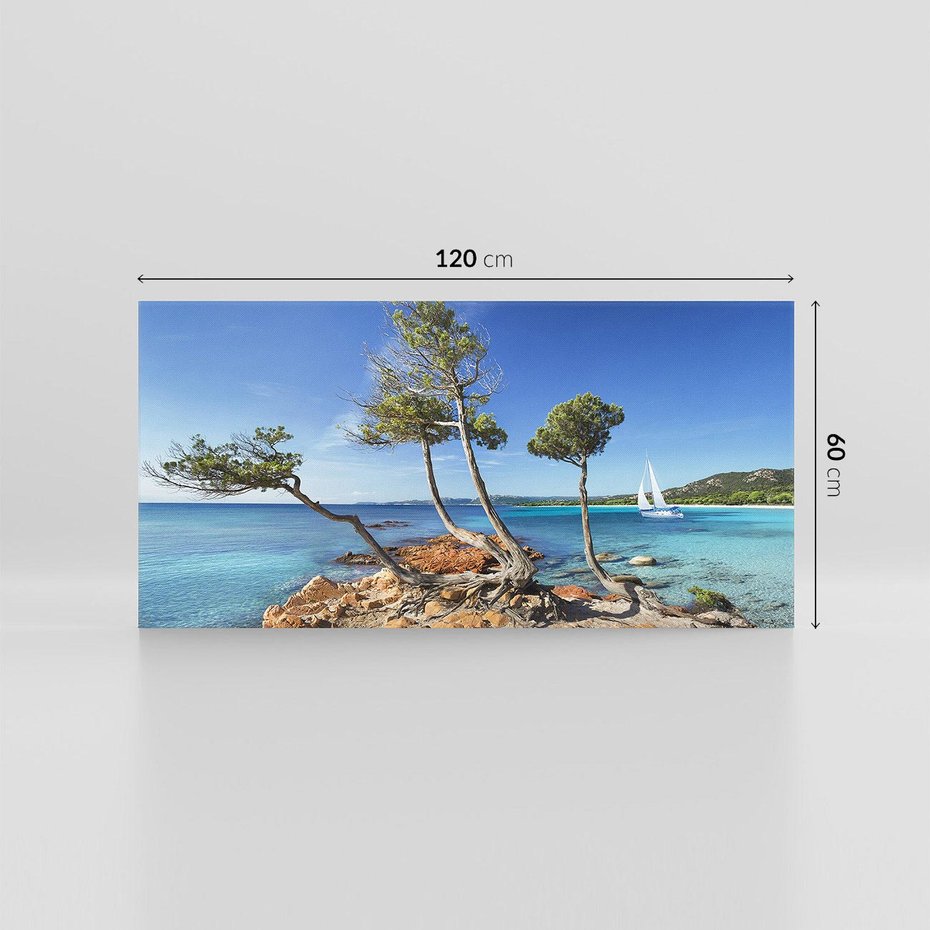 Obraz na płótnie 120x60 - Korsyka - morze i drzewa - Korsyka, morze