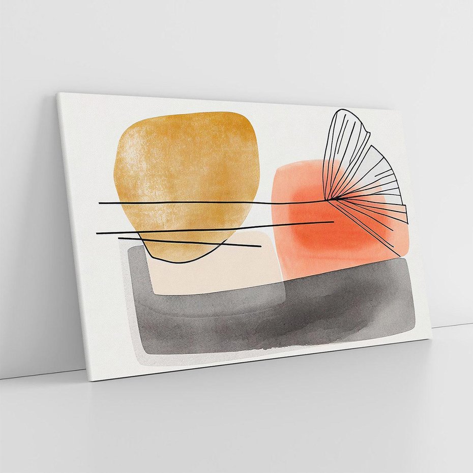 Obraz na płótnie 100x70 - Roślinny Szkic - abstrakcyjne, nieregularne plamy łososiowego koloru