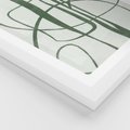 Plakat w ramie 50x70 - Zielony Spokój - zielona abstrakcja, spokojny plakat - rama biała