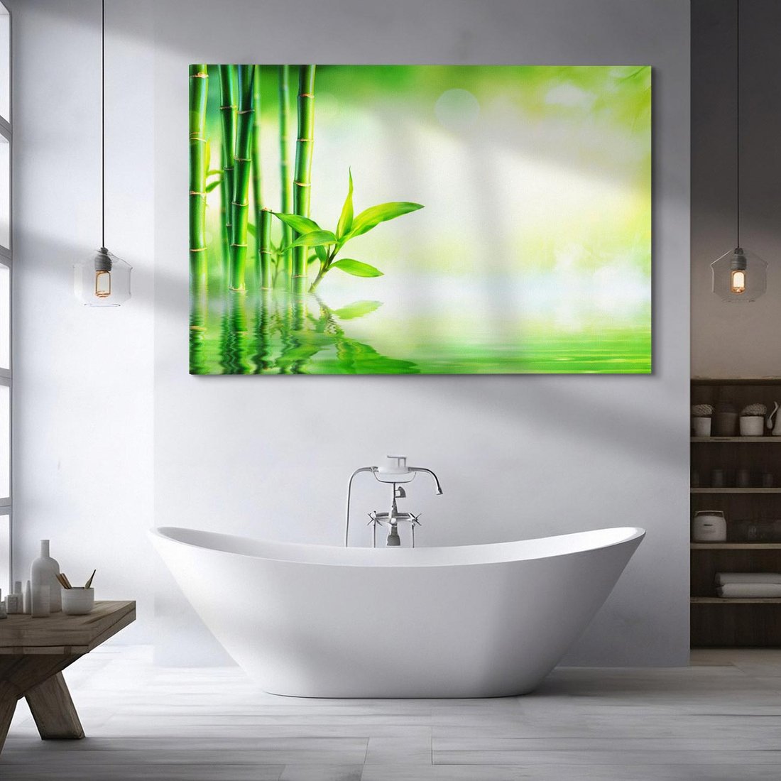 Obraz na płótnie 120x80 - Bambusowy relaks w SPA - bambus, SPA