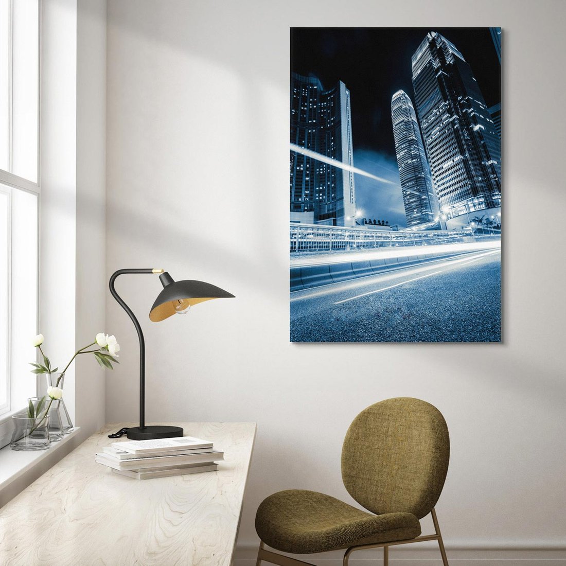 Obraz na płótnie 80x120 - Nocne pejzaże miasta - miasto, nocą