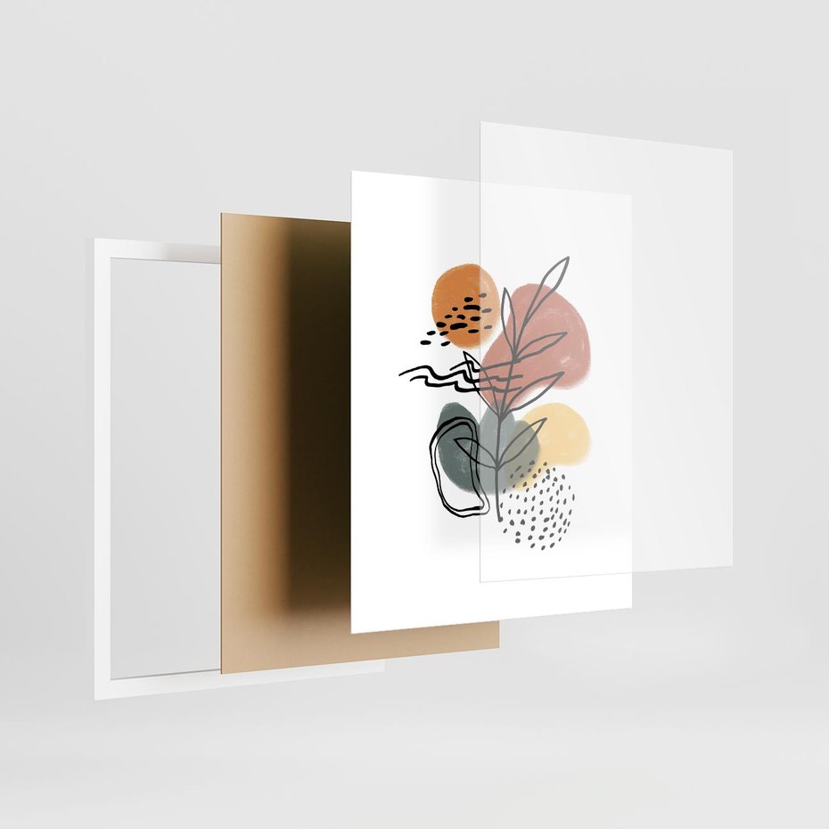 Plakat w ramie 40x50 - Bezgraniczne Przenikania - abstrakcja, sztuka nowoczesna - rama biała