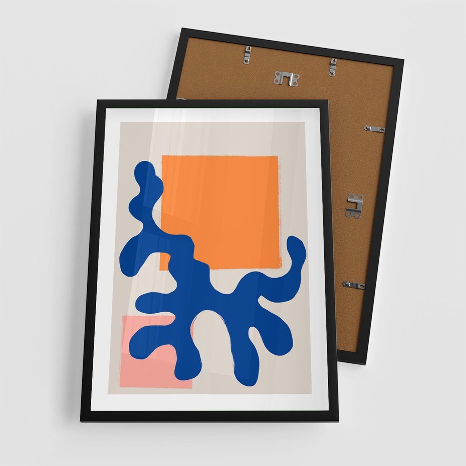 Plakat w ramie 50x70 - Bezczasowe Pastelowe Plamy - abstrakcja, nowoczesny plakat - rama czarna