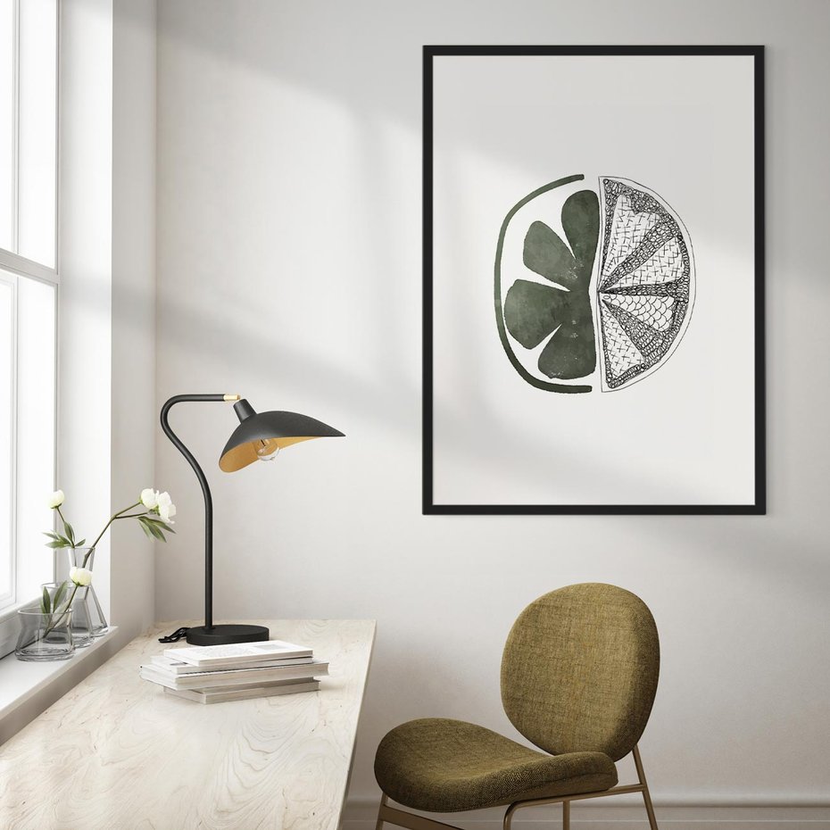 Plakat bez ramy 40x50 - Cytrynowe Echo - minimalistyczny plakat, cytryna