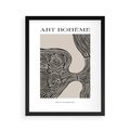 Plakat w ramie 40x50 - Wewnętrzne Zagadki Kształtów - sztuka minimalizmu, biało czarna rycina - rama czarna