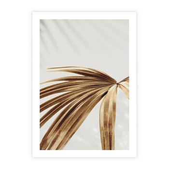 Plakat bez ramy 30x40 - Egzotyczny Blask - złote, liście