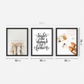 Zestaw obrazy w ramie 50x70 galeria - Moda, fashion, uśmiech, napis - rama czarna
