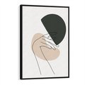 Obraz w ramie 70x100 - Przenikające Kształty - szkic jedną linią, one line - rama czarna