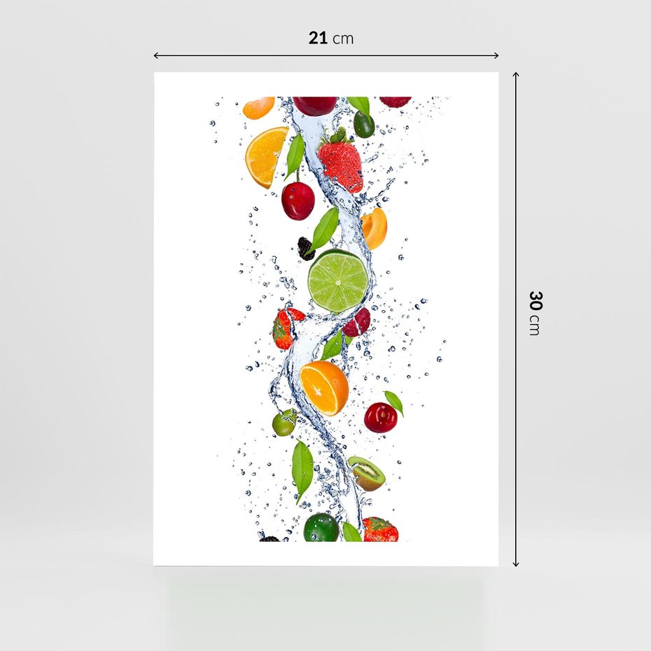 Plakat bez ramy 21x30 - Kulinarne Inspiracje - owoce, woda
