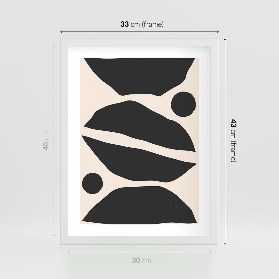 Plakat w ramie 30x40 - Surowa Abstrakcja - abstrakcyjny nowoczesny obraz, surowość - rama biała