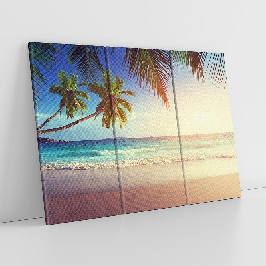 Obraz na płótnie 120x80 - Rajska plaża na Seszelach - Seszele, plaża