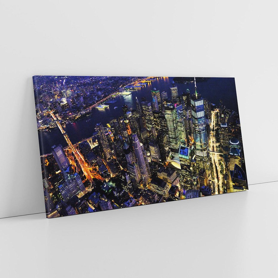 Obraz na płótnie 140x70 - Nocne miasto w USA: Niezwykłe światła - miasto, noc