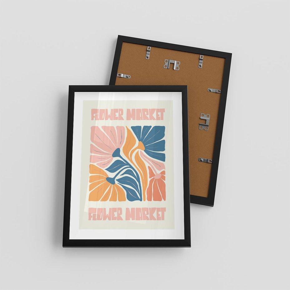 Plakat w ramie 30x40 - Spójny Dysonans - pastelowe kolory, typografia - rama czarna