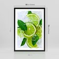 Plakat w ramie 50x70 - Ożywczy duet limonek i cytryn - limonki, cytryny - rama czarna