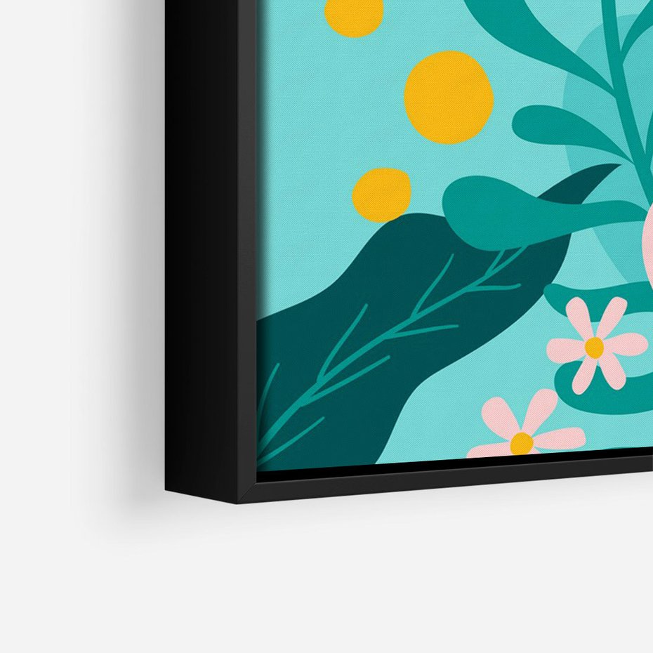 Obraz w ramie 50x70 - Kwiatowy Impuls - pastelowa kompozycja, kwiaty - rama czarna