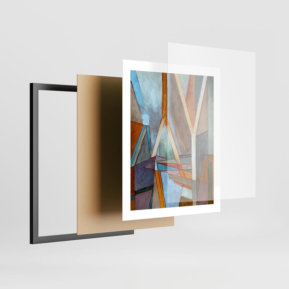 Plakat w ramie 40x50 - Geometria abstrakcji - abstrakcja, geometria - rama czarna