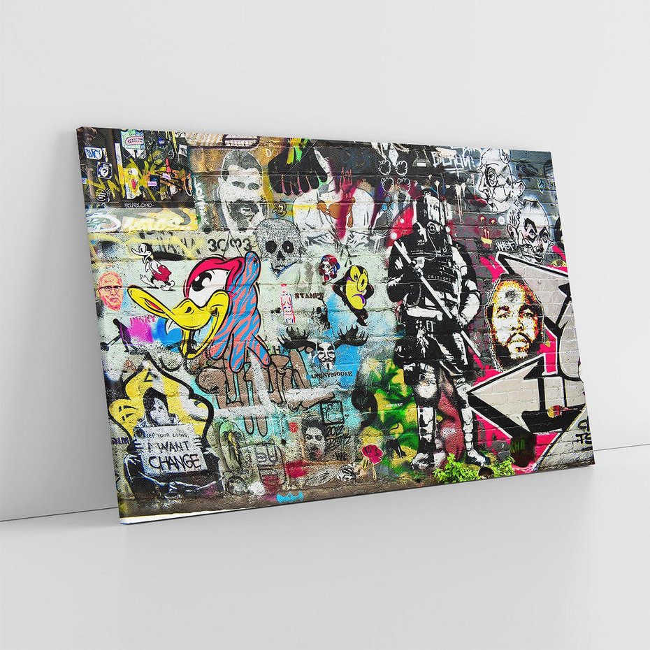 Obraz na płótnie 120x80 - Energiczne wybuchy graffiti - graffiti