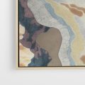 Obraz w ramie 50x50 - Melancholijne oddechy pędzla - abstrakcyjne formy, zgaszone kolory - rama drewno