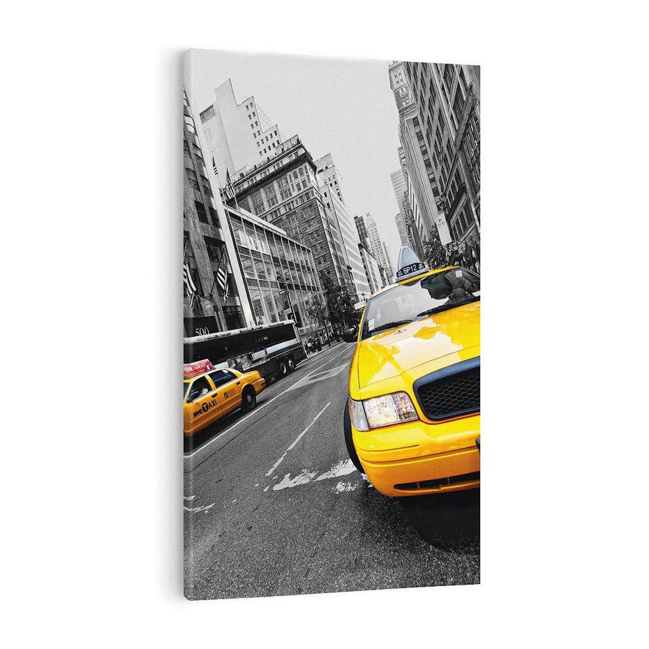 Obraz na płótnie 50x70 - Dynamiczny TAXI w Nowym Jorku - TAXI, NY