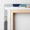 Obraz na płótnie 60x60 - Plamy w Niebieskim - sztuka abstrakcyjna, linie