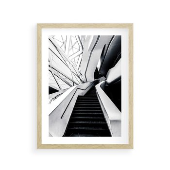 Plakat w ramie 50x70 - Współczesne Kształty - architektura, nowoczesne formy - rama drewno